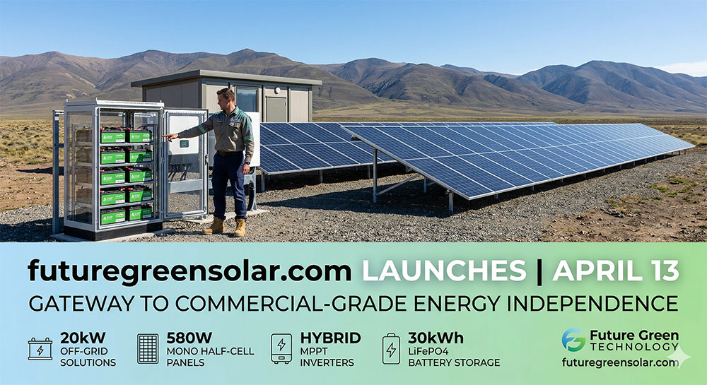 Официальный запуск проекта Future Green Solar состоится 13 апреля: мы помогаем вам на пути к энергетической независимости коммерческого уровня.